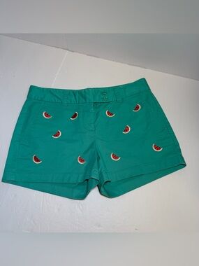 Vineyard Vines Teal chino Shorts Watermelon design Size 2 preppy